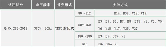 YXEJ電機(jī)描述表格