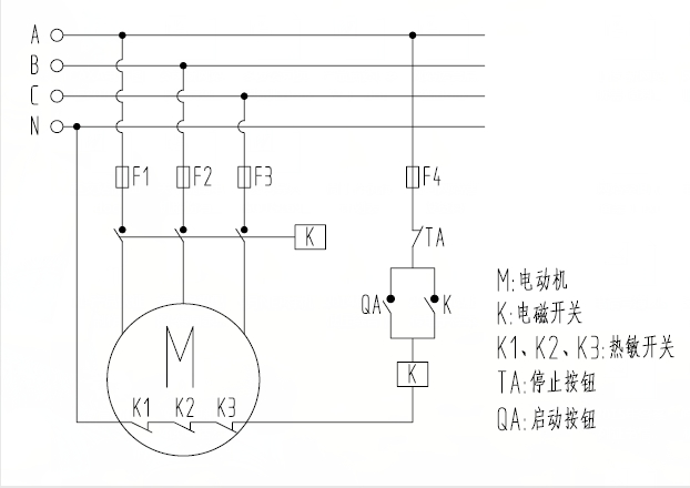 皖南電機(jī)：熱敏開(kāi)關(guān)控制保護(hù)原理圖