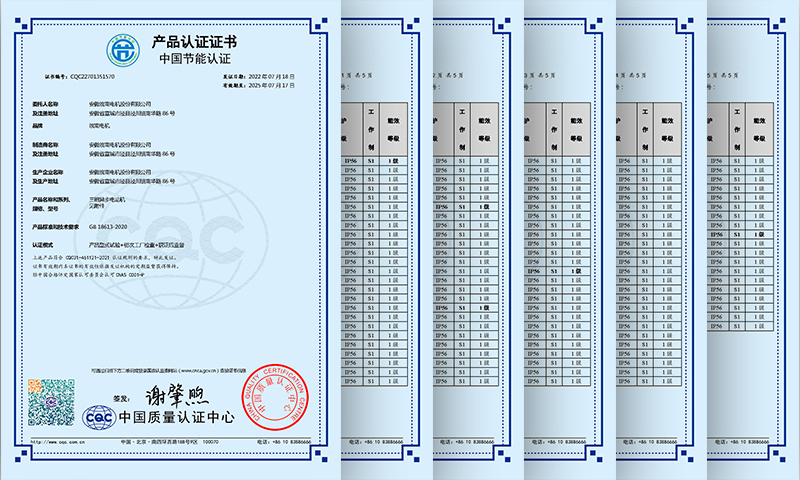 YE5電機(jī)1級能效證書